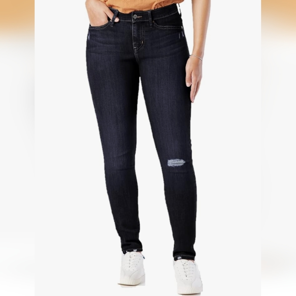 Levi's Womens 20L Mid-Rise Skinny Jeans Dark Wash Levi Strauss Signature Gold